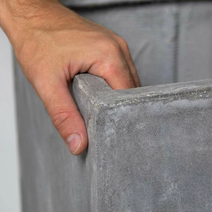 80cm Fibrecotta Cement Finish Tall Cube Planter 3 80cm Fibrecotta Cement Finish Tall Cube Planter - Image 3
