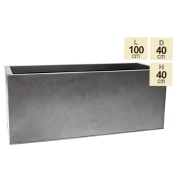 100cm Trough Zinc Silver & Black Textured Dipped Galvanised Planter -Outdoor PLANTERS Shop PP40757 main image 134a