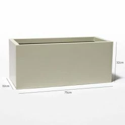 75cm Trough Zinc Ivory Textured Dipped Galvanised Planter -Outdoor PLANTERS Shop PP40758 add image 2 55b3