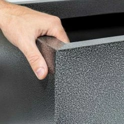 Outdoor PLANTERS Shop 6 75cm Trough Zinc Silver & Black Textured Dipped Galvanised Planter