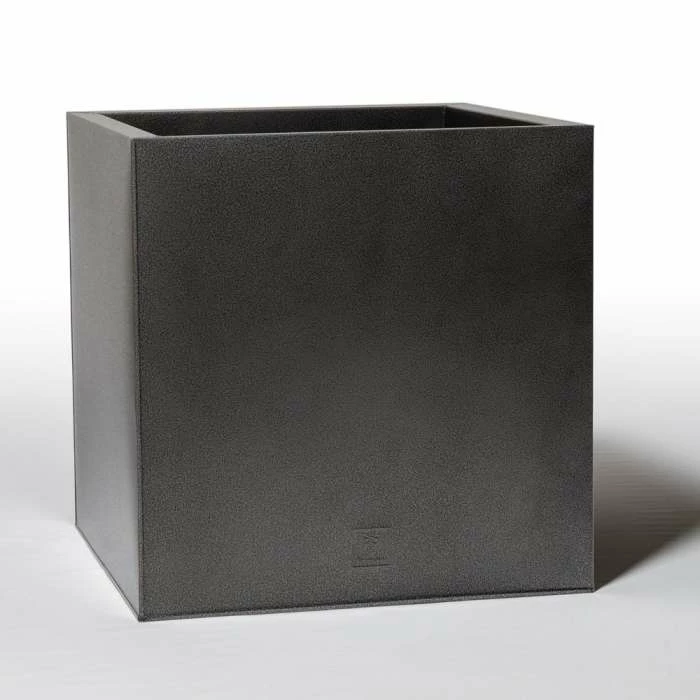 60cm Cube Zinc Silver & Black Textured Dipped Galvanised Planter 2 60cm Cube Zinc Silver & Black Textured Dipped Galvanised Planter - Image 2
