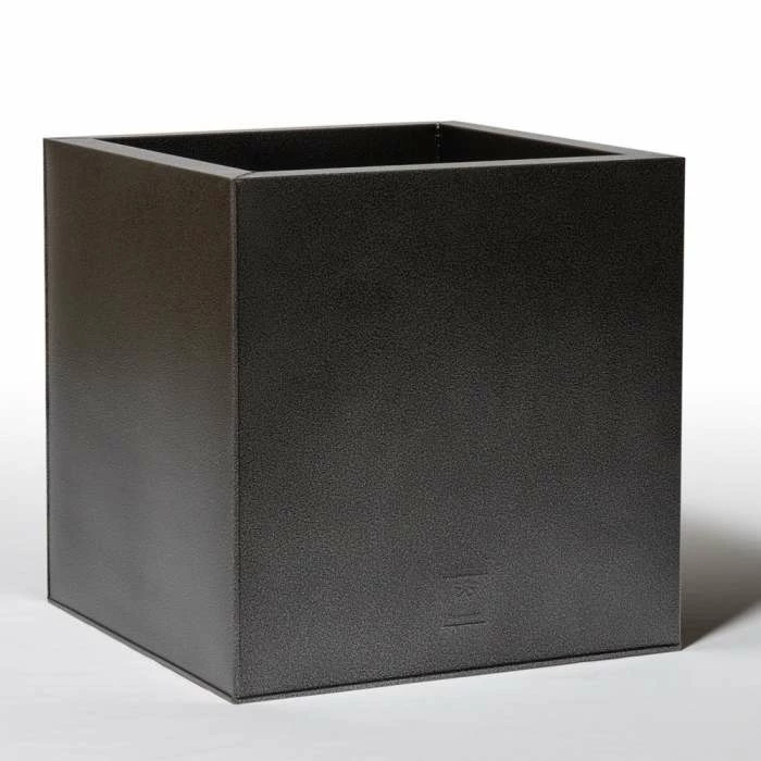 50cm Cube Zinc Silver & Black Textured Dipped Galvanised Planter 1 50cm Cube Zinc Silver & Black Textured Dipped Galvanised Planter