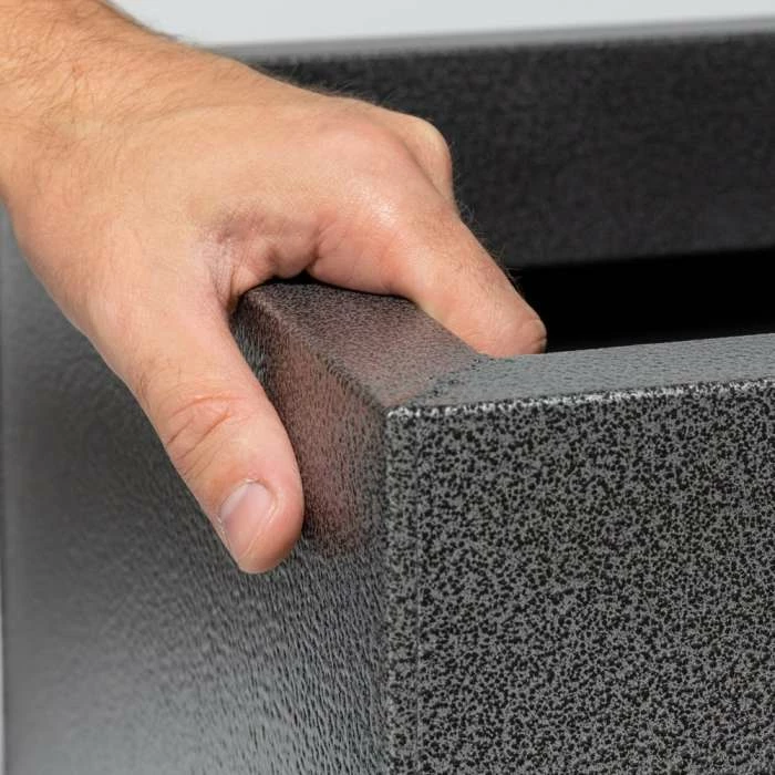 50cm Cube Zinc Silver & Black Textured Dipped Galvanised Planter 2 50cm Cube Zinc Silver & Black Textured Dipped Galvanised Planter - Image 2