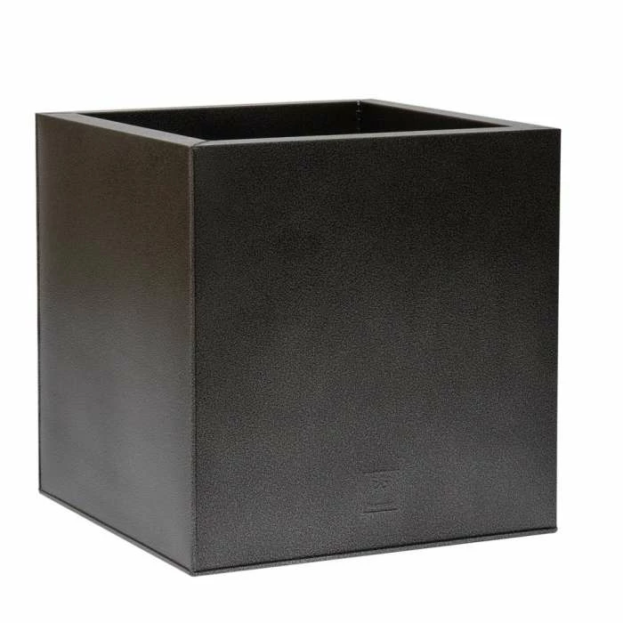 50cm Cube Zinc Silver & Black Textured Dipped Galvanised Planter 5 50cm Cube Zinc Silver & Black Textured Dipped Galvanised Planter - Image 5