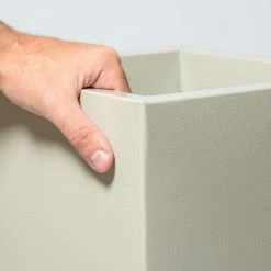 90cm Flared Square Zinc Ivory Textured Dipped Galvanised Planter