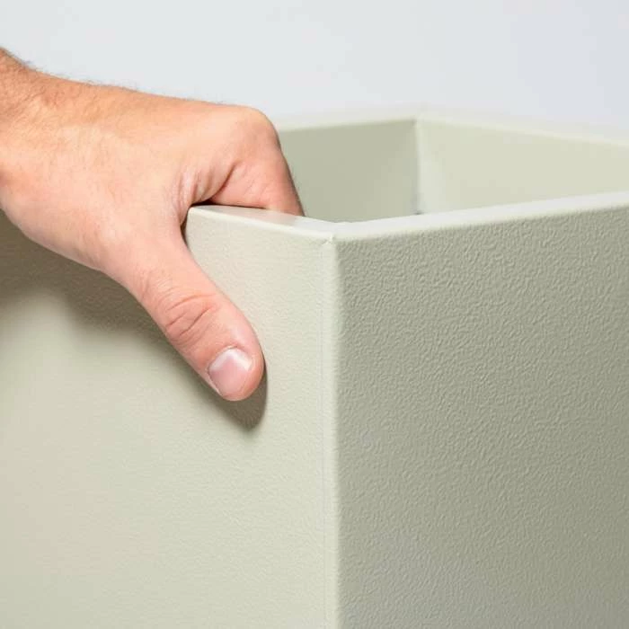 90cm Flared Square Zinc Ivory Textured Dipped Galvanised Planter 1 90cm Flared Square Zinc Ivory Textured Dipped Galvanised Planter