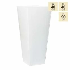90cm Flared Square Zinc White Gloss Dipped Galvanised Plante -Outdoor PLANTERS Shop PP40771 main image e33e
