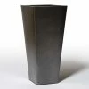 90cm Flared Square Zinc Silver & Black Textured Dipped Galvanised Planter