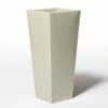 70cm Flared Square Zinc Ivory Textured Dipped Galvanised Planter