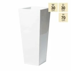 70cm Flared Square Zinc White Gloss Dipped Galvanised Planter -Outdoor PLANTERS Shop PP40774 6e94