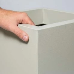 H100cm Tall Cube Zinc Dipped Galvanised Planter -Outdoor PLANTERS Shop PP40776 add image 2 eb36