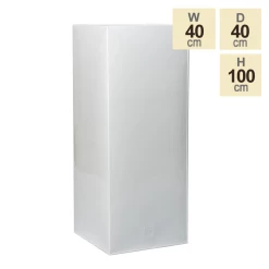 100cm Tall Cube Zinc White Gloss Dipped Galvanised Planter -Outdoor PLANTERS Shop PP40777 main image 7b8b