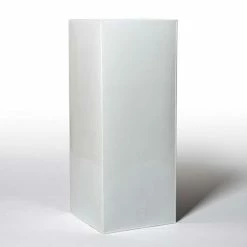 75cm Tall Cube Zinc White Gloss Dipped Galvanised Planter