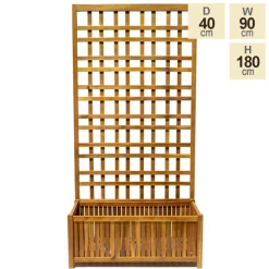 180cm Narrow Trough With Trellis Hardwood Planter -Outdoor PLANTERS Shop PP40791 main image fa0d