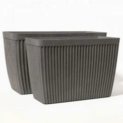 73.5cm Trough Grey Textured Planter -Outdoor PLANTERS Shop PP40811 add image 3 9f16