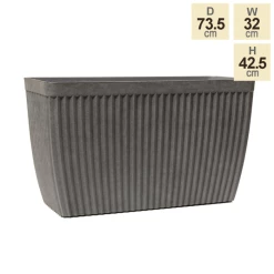 73.5cm Trough Grey Textured Planter -Outdoor PLANTERS Shop PP40811 main image 08e1