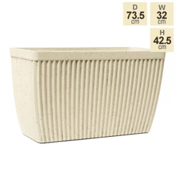 73.5cm Trough White Textured Speckled Planter -Outdoor PLANTERS Shop PP40814 main image 3dd5