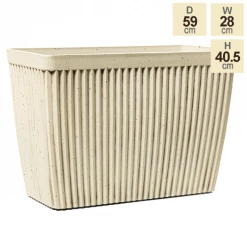 59cm Trough White Textured Speckled Planter -Outdoor PLANTERS Shop PP40818 main image 533c