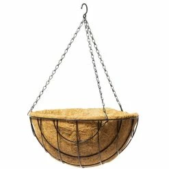 35.5cm Wire Criss Cross Hanging Basket with Coco Liner