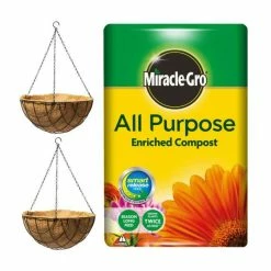 2x 16" Hanging Basket Kit With Miracle-Gro® Enriched Compost