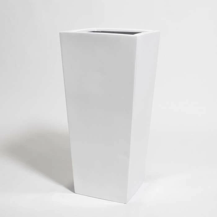 90cm White Gloss Polystone Tall Flared Planter 3 90cm White Gloss Polystone Tall Flared Planter - Image 3