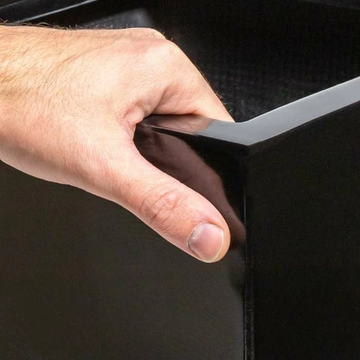 90cm Black Gloss Polystone Tall Flared Planter 2 90cm Black Gloss Polystone Tall Flared Planter - Image 2