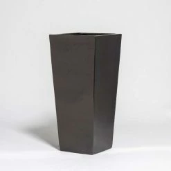 90cm Metallic Grey Polystone Tall Flared Planter -Outdoor PLANTERS Shop PP40882 add image 1 e1fb