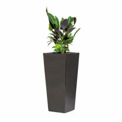 90cm Metallic Grey Polystone Tall Flared Planter -Outdoor PLANTERS Shop PP40882 add image 2 b849