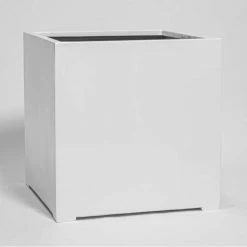 70cm White Gloss Polystone Cube Planter -Outdoor PLANTERS Shop PP40890 add image 1 b906