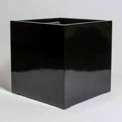 70cm Black Gloss Polystone Cube Planter -Outdoor PLANTERS Shop PP40891 add image 1 8569