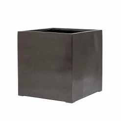70cm Metallic Grey Polystone Cube Planter -Outdoor PLANTERS Shop PP40892 add image 1 98a1