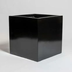 60cm Black Gloss Polystone Cube Planter -Outdoor PLANTERS Shop PP40896 add image 1 79be