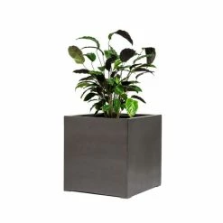 50cm Metallic Grey Polystone Cube Planter 7 50cm Metallic Grey Polystone Cube Planter -Outdoor PLANTERS Shop PP40902 add image 1 ad4a