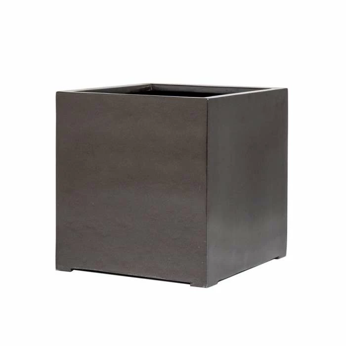 50cm Metallic Grey Polystone Cube Planter 4 50cm Metallic Grey Polystone Cube Planter - Image 4