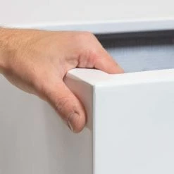 40cm White Gloss Polystone Cube Planter -Outdoor PLANTERS Shop PP40905 add image 2 b343