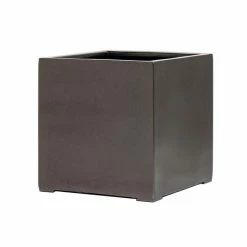 40cm Metallic Grey Polystone Cube Planter 7 40cm Metallic Grey Polystone Cube Planter -Outdoor PLANTERS Shop PP40907 add image 1 733b