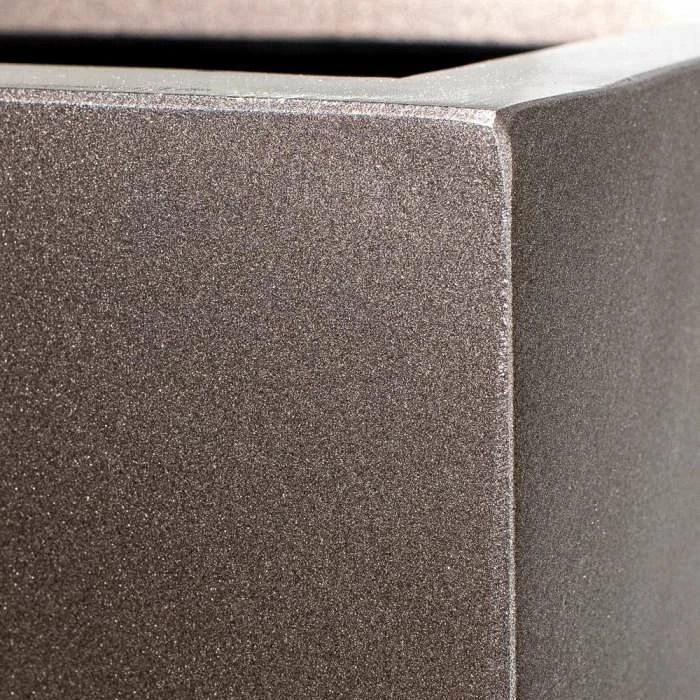 40cm Metallic Grey Polystone Cube Planter 5 40cm Metallic Grey Polystone Cube Planter - Image 5