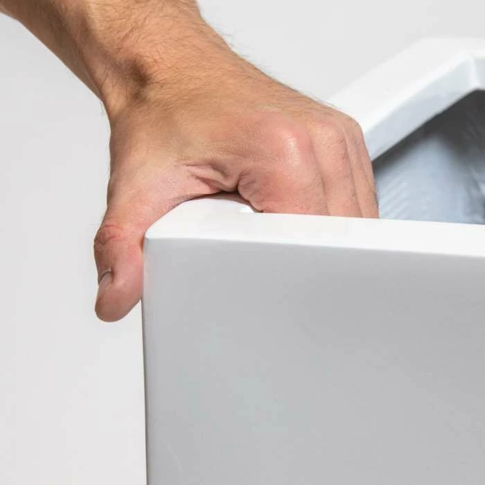 80cm White Gloss Polystone Tall Cubic Planter 2 80cm White Gloss Polystone Tall Cubic Planter - Image 2