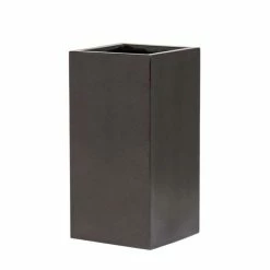 60cm Metallic Grey Polystone Tall Cubic Planter -Outdoor PLANTERS Shop PP40917 add image 1 f69a