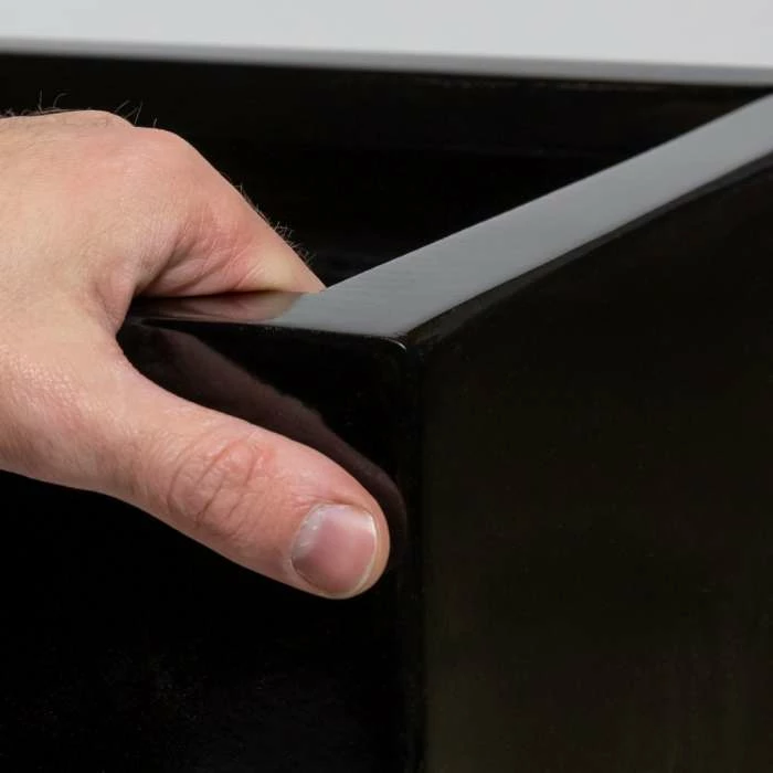 100cm Black Gloss Polystone Trough Planter 2 100cm Black Gloss Polystone Trough Planter - Image 2