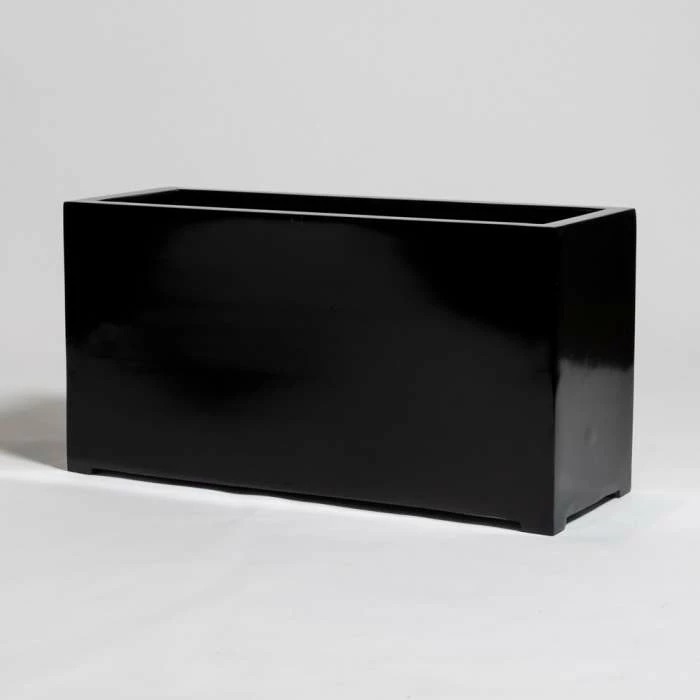 80cm Black Gloss Polystone Trough Planter 3 80cm Black Gloss Polystone Trough Planter - Image 3