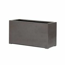 80cm Metallic Grey Polystone Trough Planter -Outdoor PLANTERS Shop PP40972 add image 1 23b6