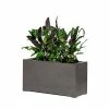 80cm Metallic Grey Polystone Trough Planter