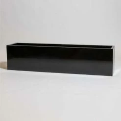150cm Black Gloss Polystone Low Trough Planter 5 150cm Black Gloss Polystone Low Trough Planter -Outdoor PLANTERS Shop PP40976 add image 1 a4d6