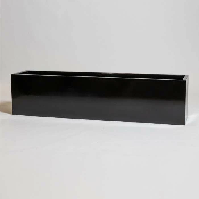 150cm Black Gloss Polystone Low Trough Planter 3 150cm Black Gloss Polystone Low Trough Planter - Image 3