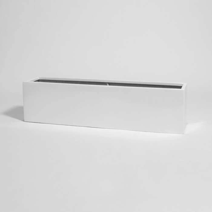 120cm White Gloss Polystone Low Trough Planter 1 120cm White Gloss Polystone Low Trough Planter