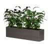 120cm Metallic Grey Polystone Low Trough Planter