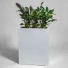 100cm White Gloss Polystone High Trough Planter