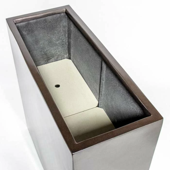 80cm Metallic Grey Polystone High Trough Planter 6 80cm Metallic Grey Polystone High Trough Planter - Image 6