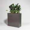 80cm Metallic Grey Polystone High Trough Planter